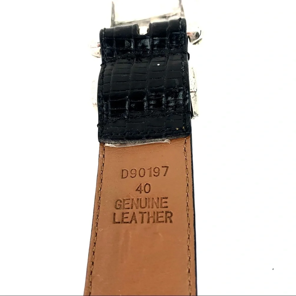Walter Hagen Womens Black Lizard Belt Size 40